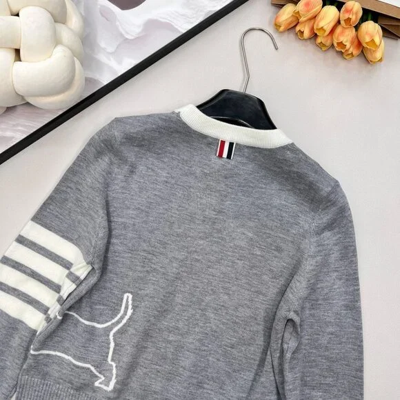 THOM BROWNE Knitted Wool Pullover Sweater - Picture 3 of 10